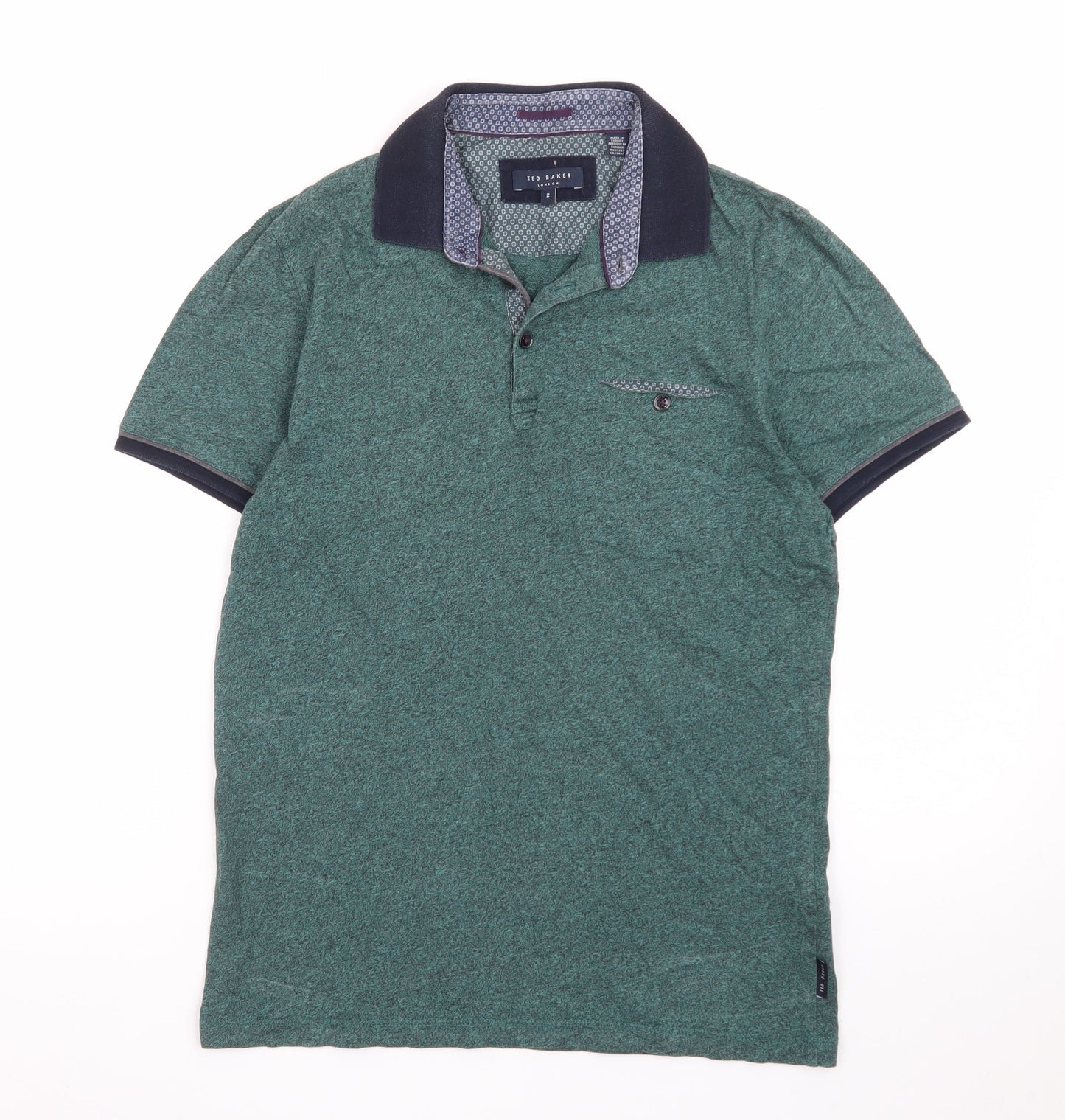 Ted Baker Men's Green Short Sleeve Polo Shirt Size S Classic Fit