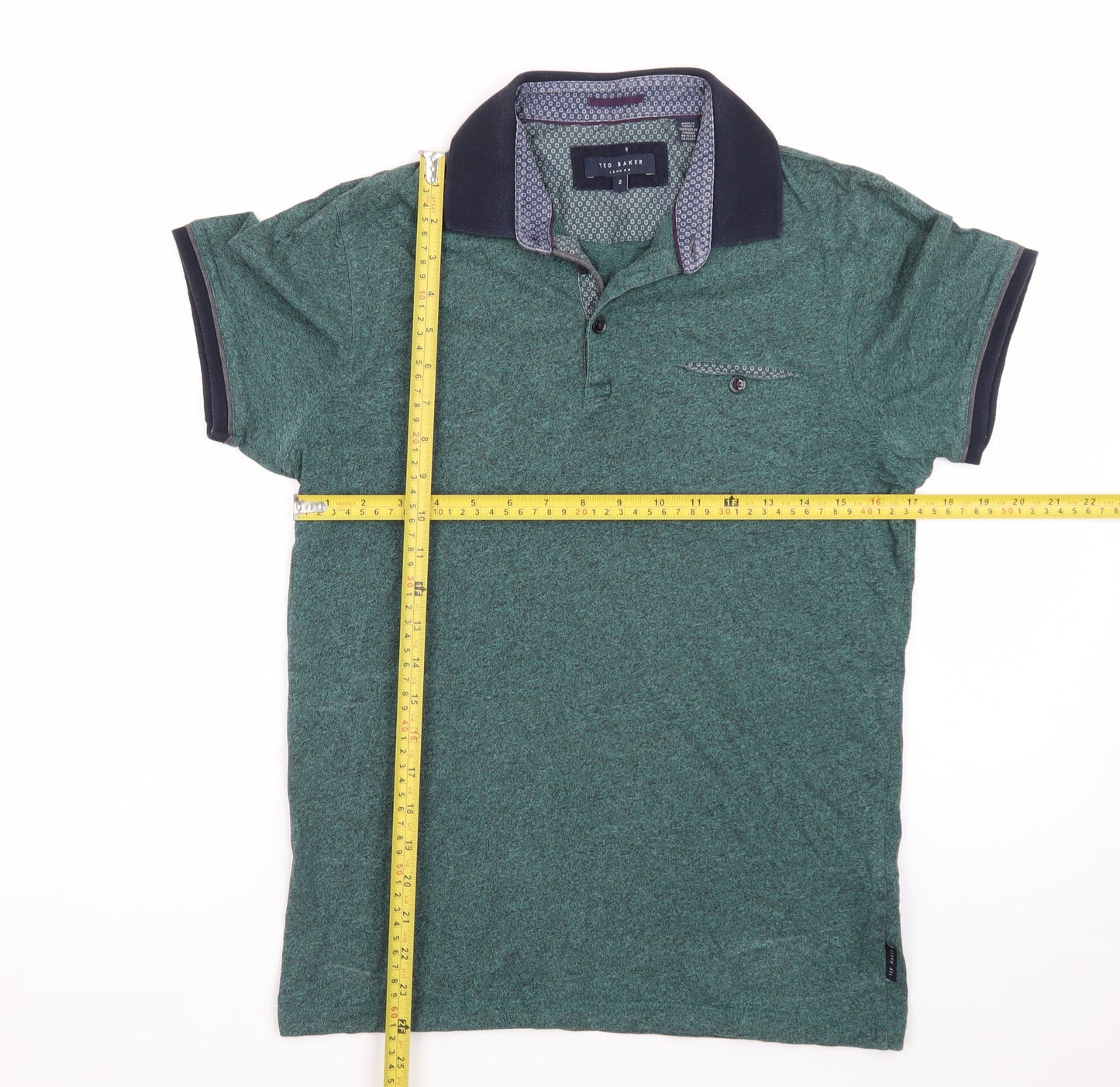 Ted Baker Men's Green Short Sleeve Polo Shirt Size S Classic Fit