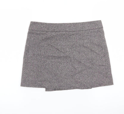 Great Plains Women's Grey Tweed Wrap Mini Skirt Size 10