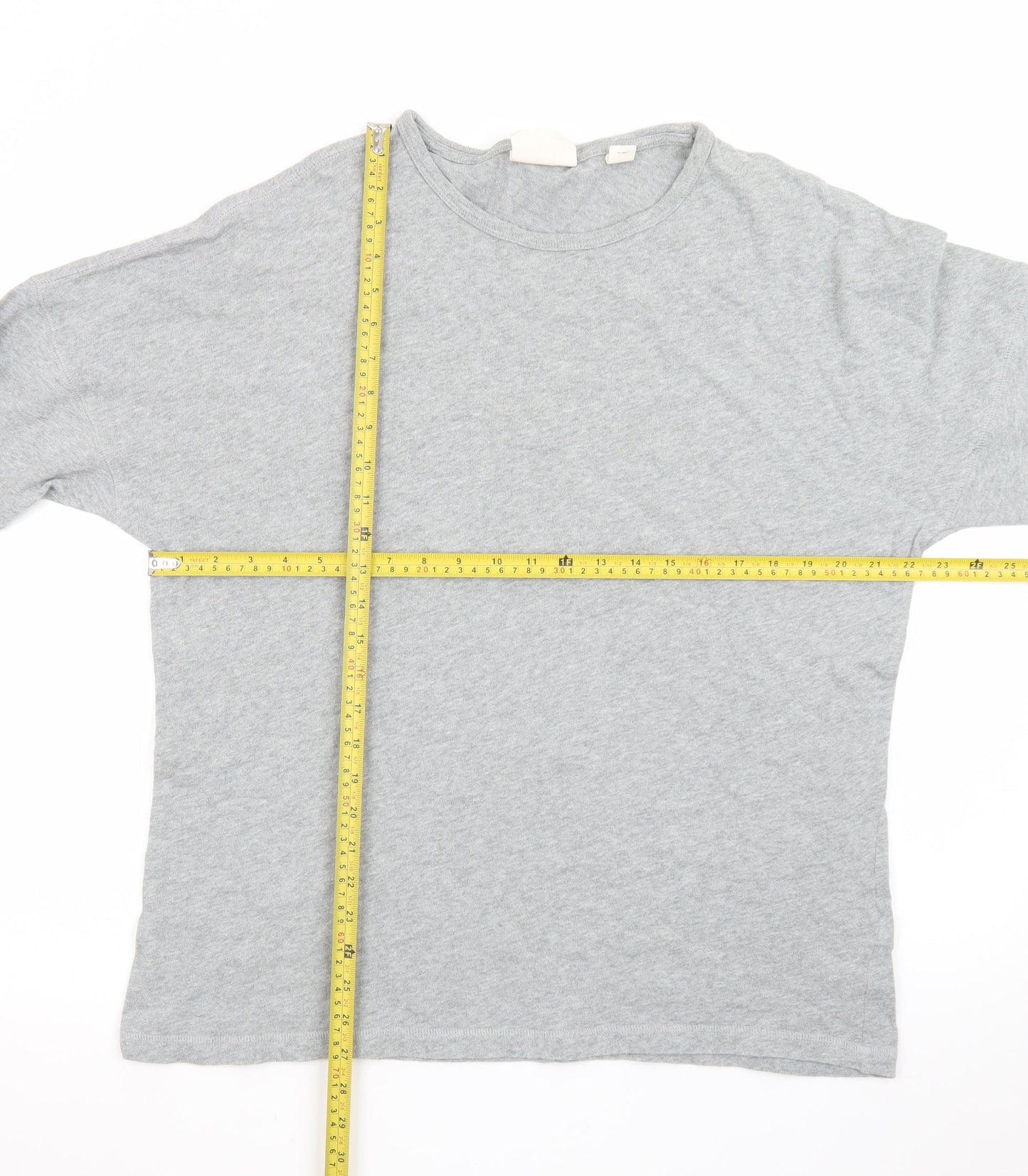 Pure DKNY Women’s Grey Long Sleeve Cotton Crew Neck T-Shirt Size L