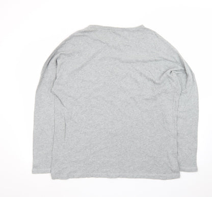 Pure DKNY Women’s Grey Long Sleeve Cotton Crew Neck T-Shirt Size L