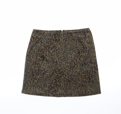 Hearts & Bows Women Brown Leopard Print Short Pencil Skirt Size 6