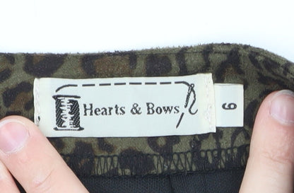 Hearts & Bows Women Brown Leopard Print Short Pencil Skirt Size 6