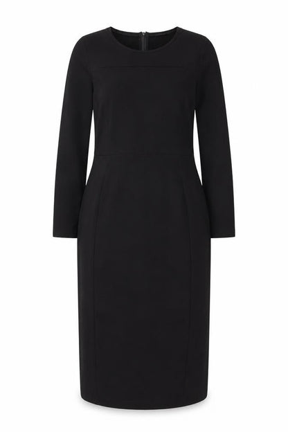 Whistles Women’s Black Sheath Dress Size 12 Long Sleeve Knee Length
