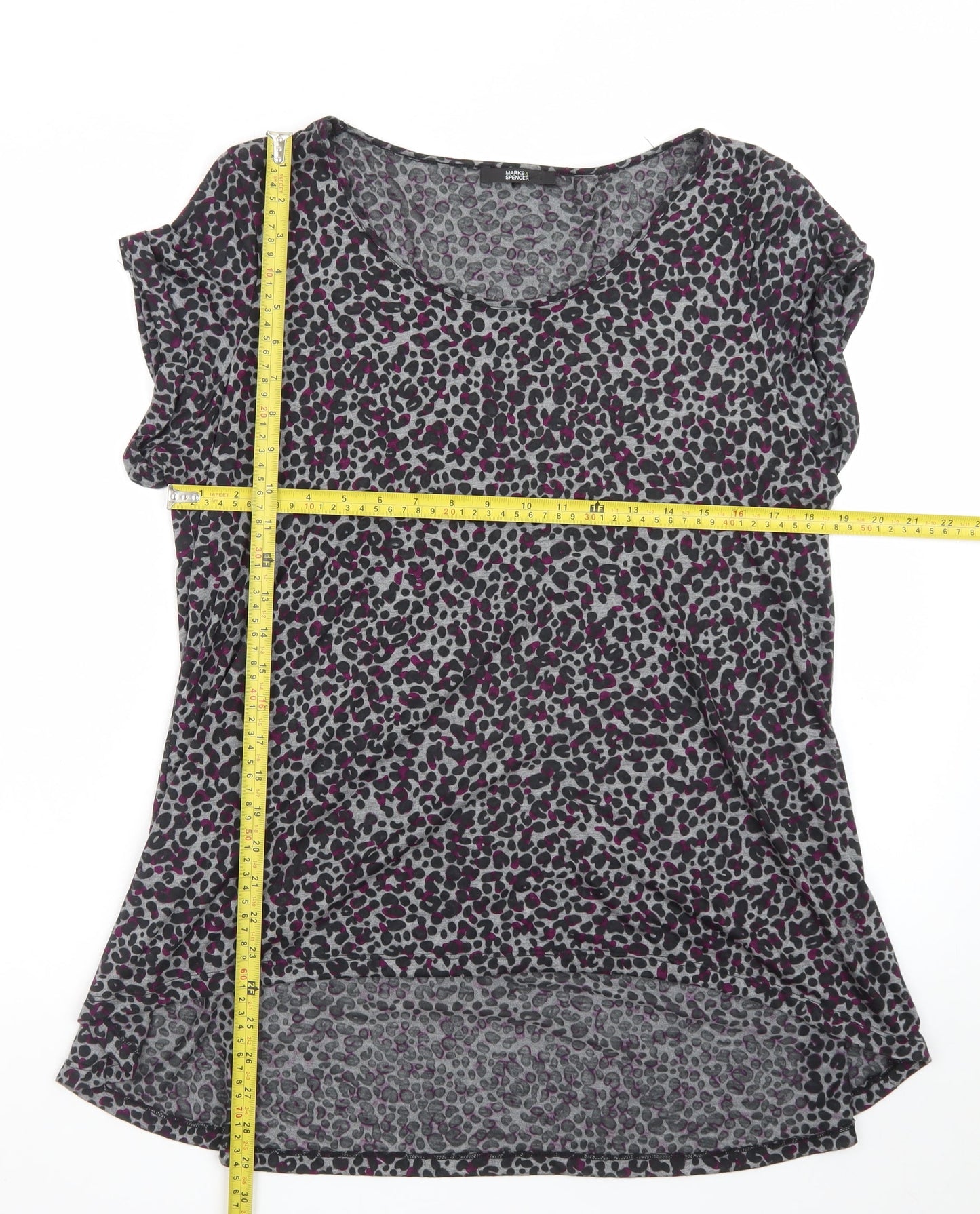 Marks and Spencer Women’s Multicoloured Animal Print Jersey T-Shirt UK 16