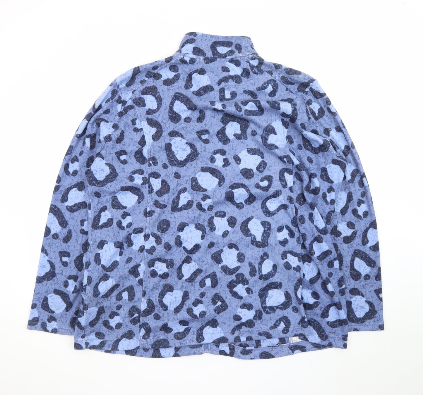 ISLE Loungewear Women's Blue Animal Print Full Zip Sweatshirt XL 22-24