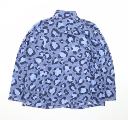 ISLE Loungewear Women's Blue Animal Print Full Zip Sweatshirt XL 22-24