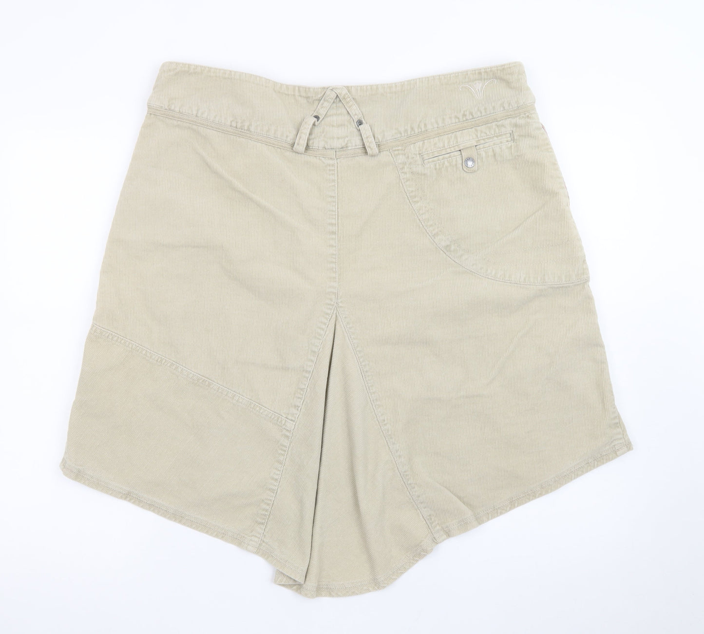 Fat Face Women Beige Corduroy A-Line Skirt Size 16