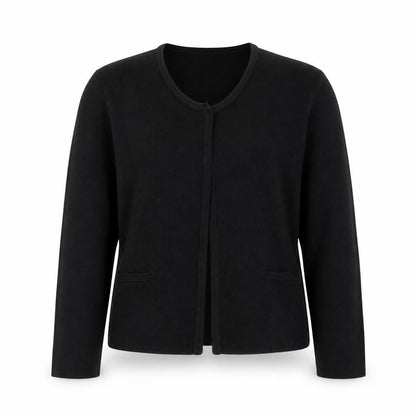 Laura Ashley Women Black Size 8 Classic Open Cardigan