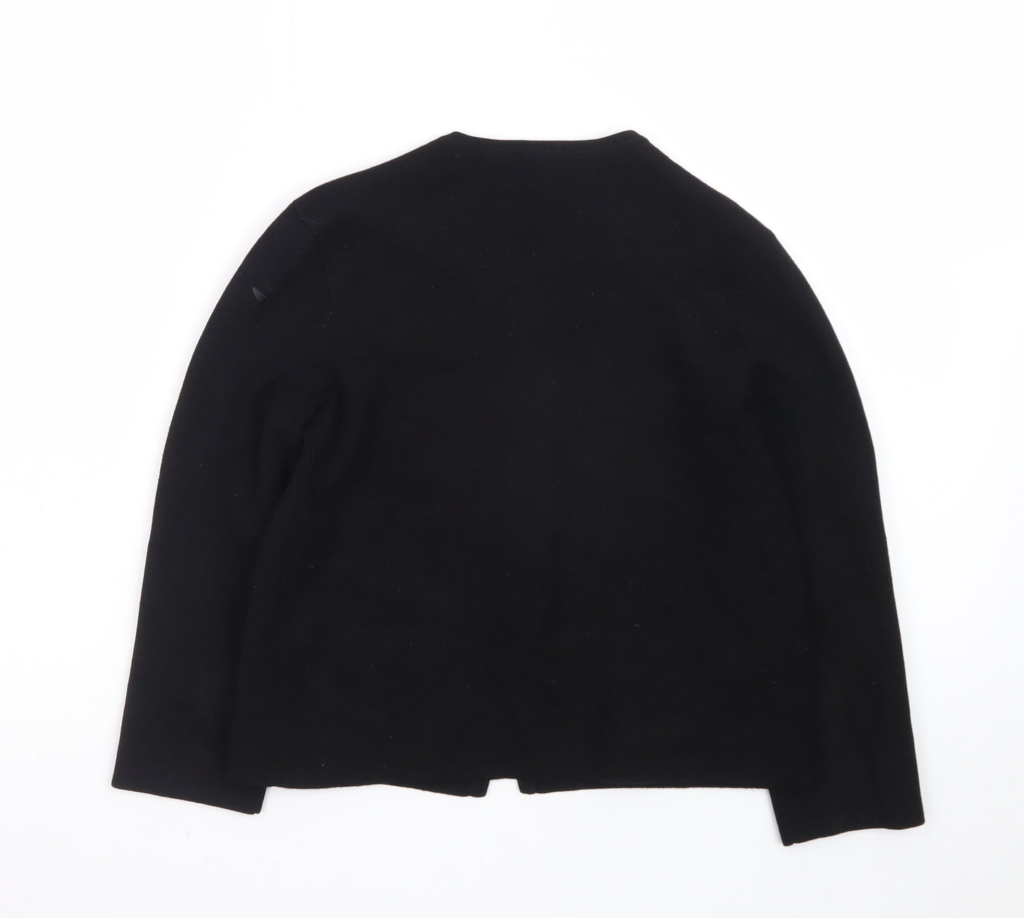 Laura Ashley Women Black Size 8 Classic Open Cardigan