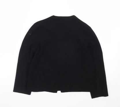 Laura Ashley Women Black Size 8 Classic Open Cardigan