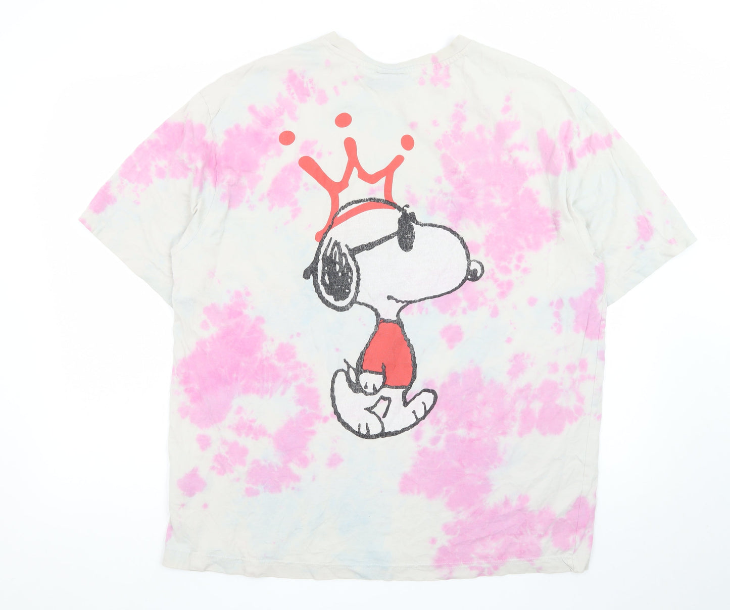 H&M Men’s Multicoloured Snoopy Relaxed Fit Tie-Dye T-Shirt L