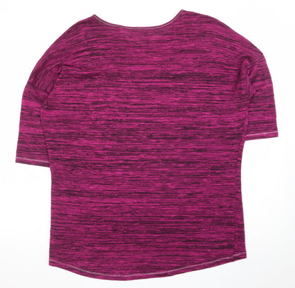 Next Womens Pink Striped Jersey T-Shirt Size 16 Relaxed Fit