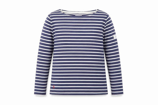 Joules Womens Blue Striped Long Sleeve Boat Neck Top Size 10
