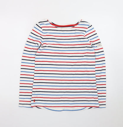 Joules Women's Multicoloured Striped Long Sleeve Cotton T-Shirt Size 8