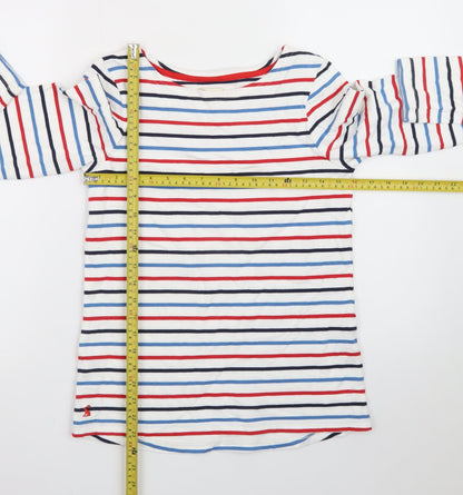 Joules Women's Multicoloured Striped Long Sleeve Cotton T-Shirt Size 8