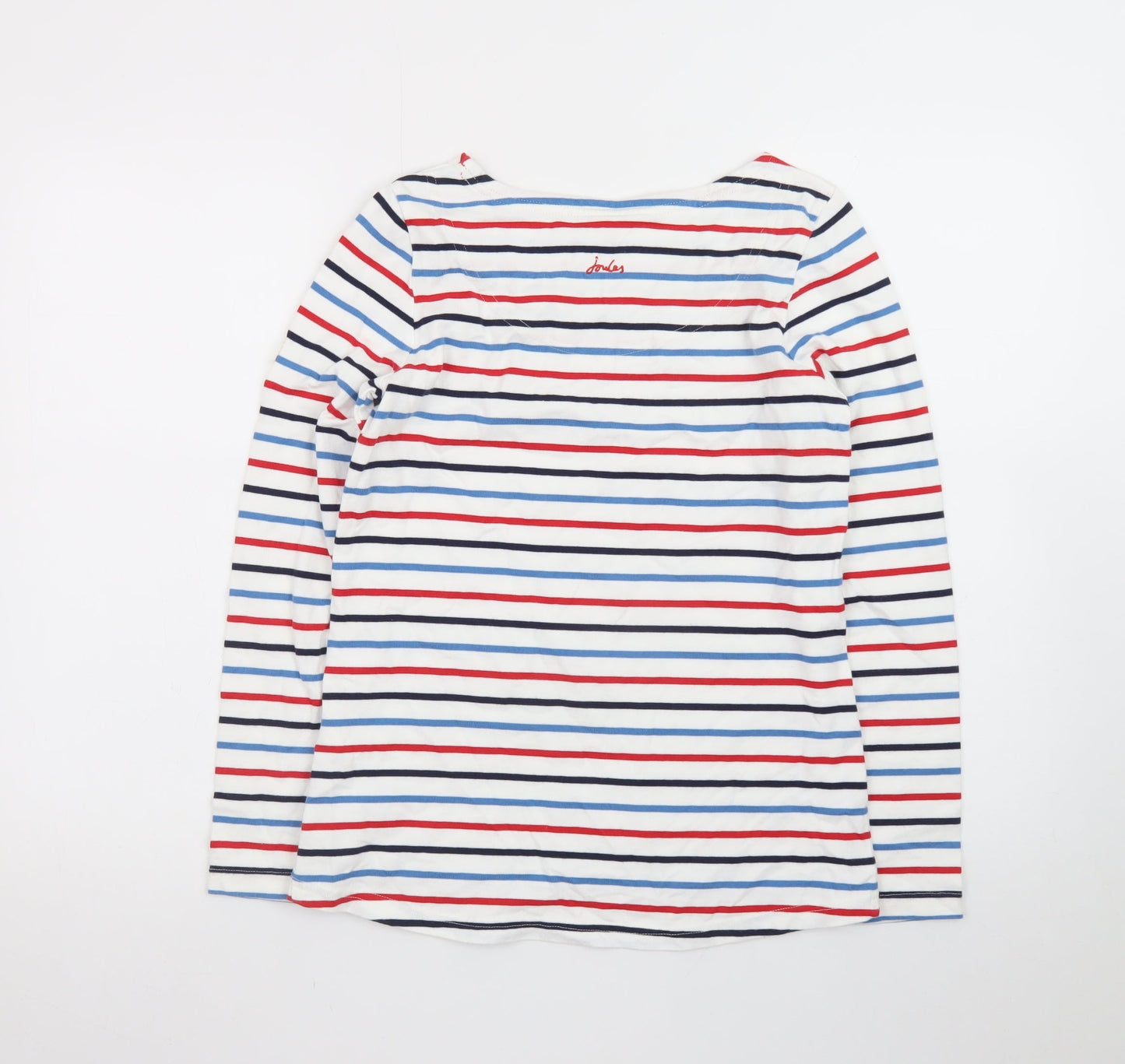 Joules Women's Multicoloured Striped Long Sleeve Cotton T-Shirt Size 8