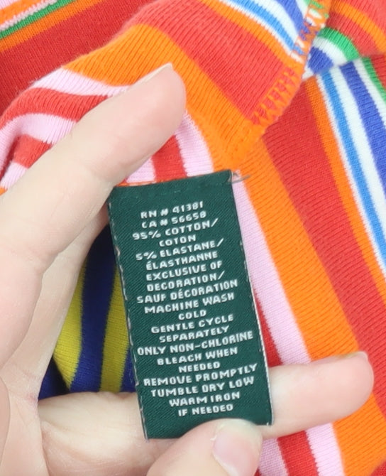 Ralph Lauren Women’s Multicoloured Striped Cotton T-Shirt XL