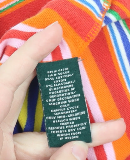 Ralph Lauren Women’s Multicoloured Striped Cotton T-Shirt XL