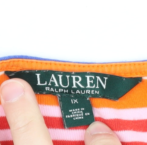 Ralph Lauren Women’s Multicoloured Striped Cotton T-Shirt XL