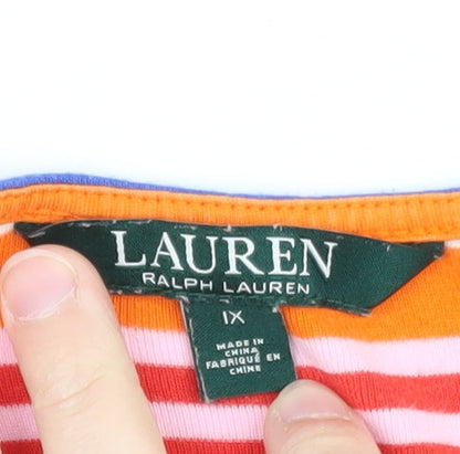 Ralph Lauren Women’s Multicoloured Striped Cotton T-Shirt XL