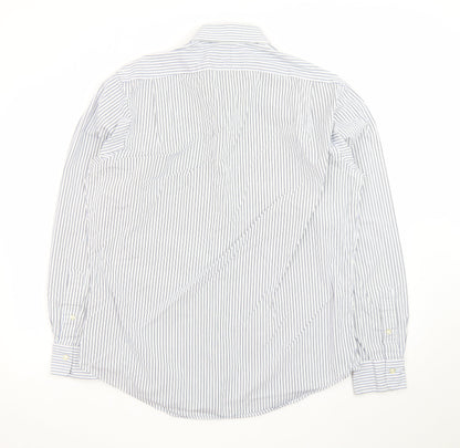 Ralph Lauren Men’s Blue Striped Custom Fit Button-Down Shirt 16.5