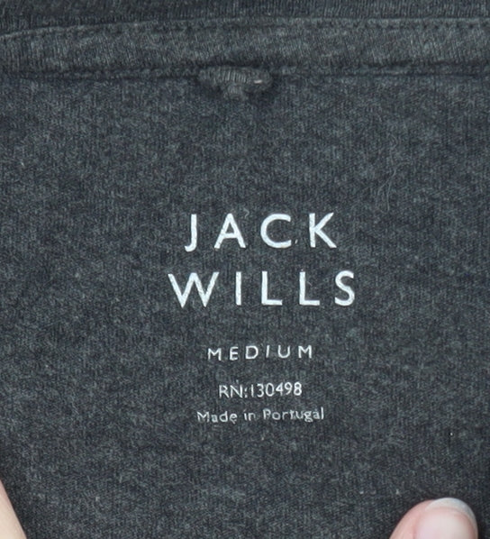 Jack Wills Men's Charcoal Crew Neck Short Sleeve T-Shirt Medium