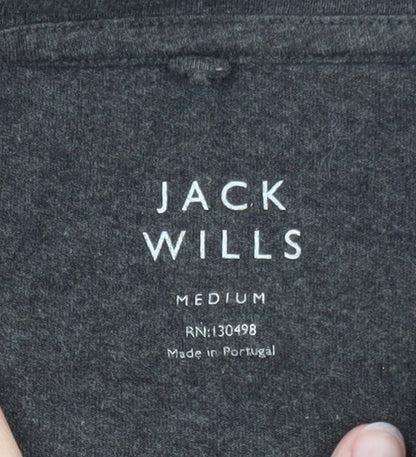 Jack Wills Men's Charcoal Crew Neck Short Sleeve T-Shirt Medium