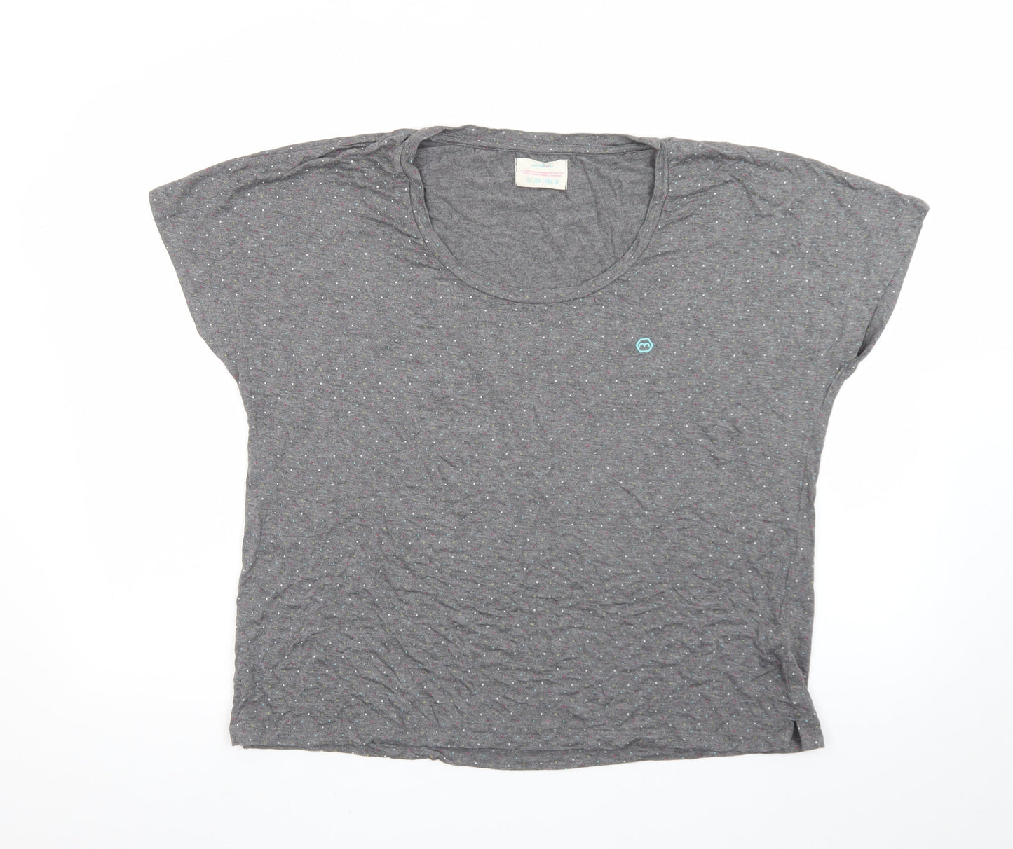 Moshulu Women Grey Polka Dot Relaxed T-Shirt Size 12