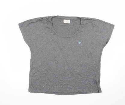 Moshulu Women Grey Polka Dot Relaxed T-Shirt Size 12