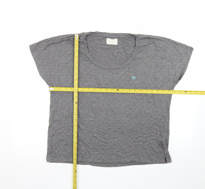 Moshulu Women Grey Polka Dot Relaxed T-Shirt Size 12
