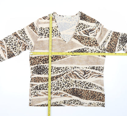 Marks and Spencer Womens Brown Animal Print Viscose Tunic Top Size 20