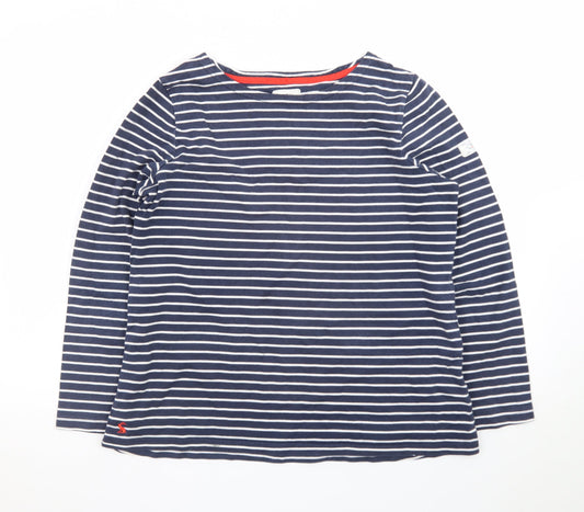 Joules Women Blue White Striped Long Sleeve Cotton Top UK 16