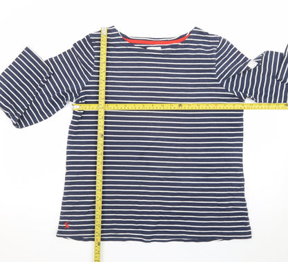 Joules Women Blue White Striped Long Sleeve Cotton Top UK 16