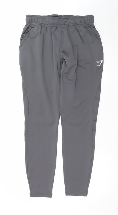 Gymshark Mens Grey Slim Fit Joggers Size M Stretch Tapered Trousers