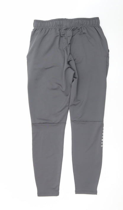 Gymshark Mens Grey Slim Fit Joggers Size M Stretch Tapered Trousers