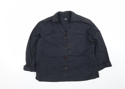 TOAST Women's Black Cotton Blazer Jacket Size 10 Single-Breasted