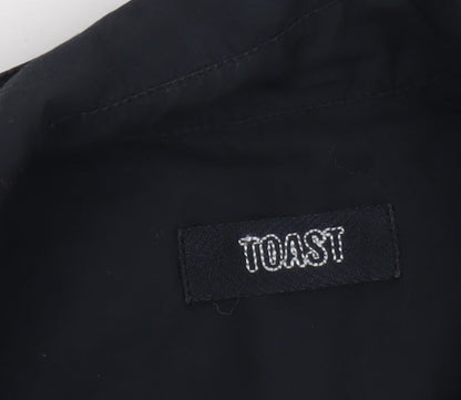 TOAST Women's Black Cotton Blazer Jacket Size 10 Single-Breasted