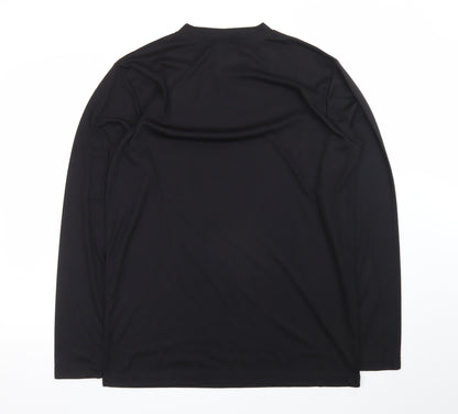 DCC Men's Black Thermal Long Sleeve Crew Neck T-Shirt Size L