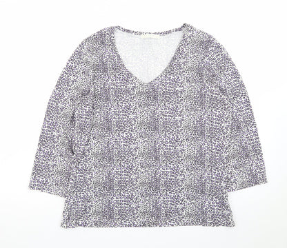 Marks and Spencer Women’s Multicoloured V-Neck 3/4 Sleeve Top Size 18