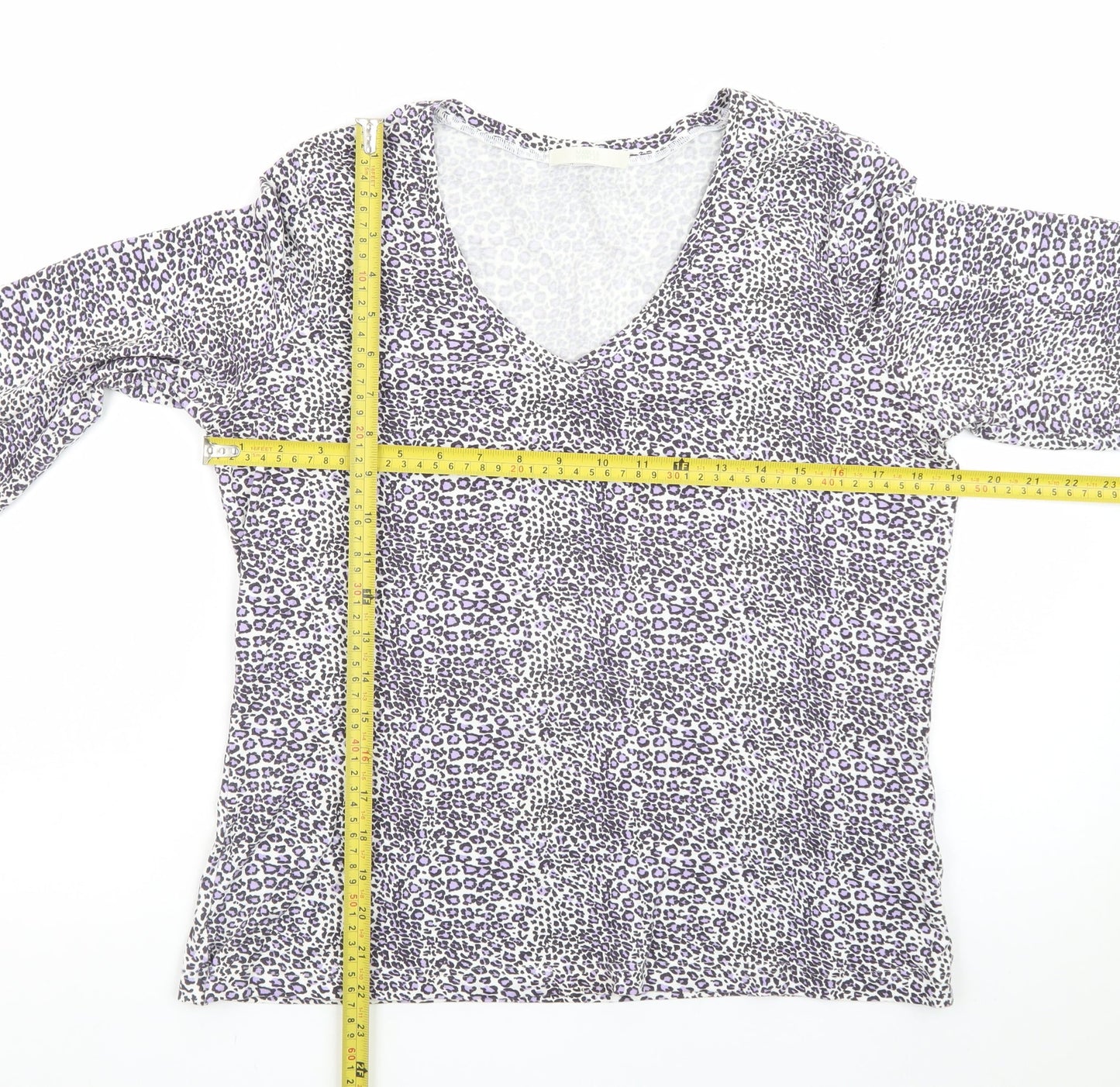 Marks and Spencer Women’s Multicoloured V-Neck 3/4 Sleeve Top Size 18