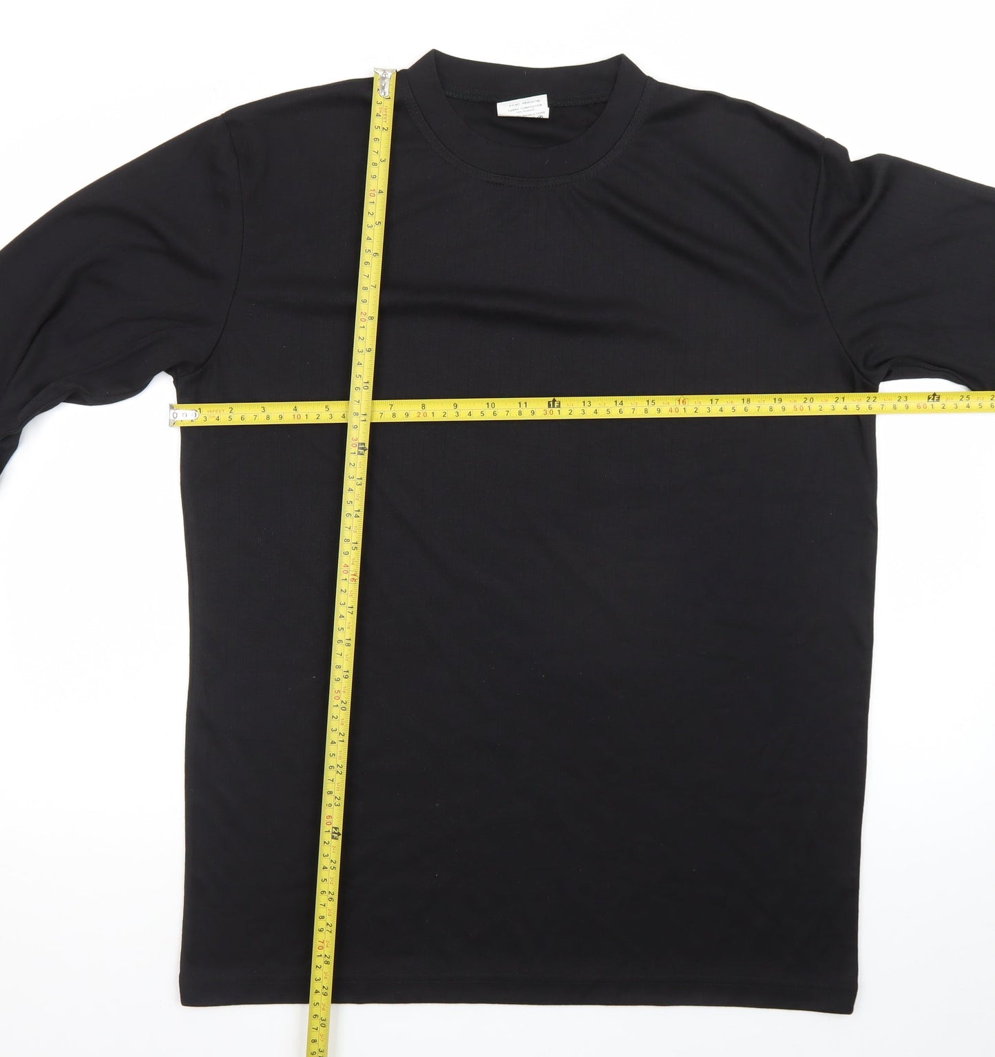 DCC Men's Black Long Sleeve Thermal Crew Neck T-Shirt L