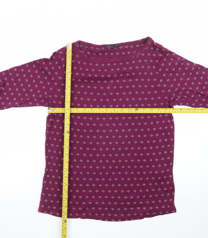 Marks and Spencer Women's Purple Geometric Jersey Top Size 16