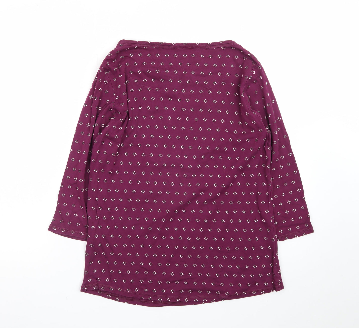 Marks and Spencer Women's Purple Geometric Jersey Top Size 16