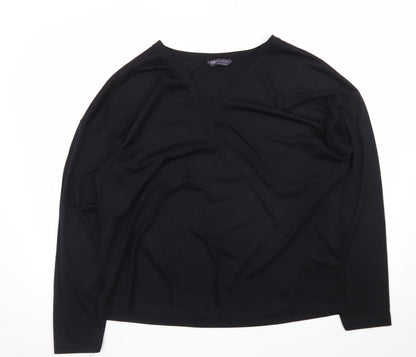 Marks and Spencer Women’s Black V-Neck Long Sleeve Jersey Top Size 16