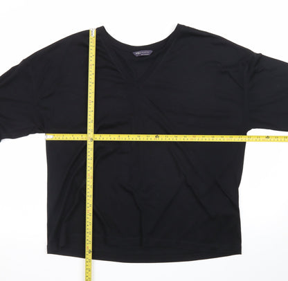 Marks and Spencer Women’s Black V-Neck Long Sleeve Jersey Top Size 16