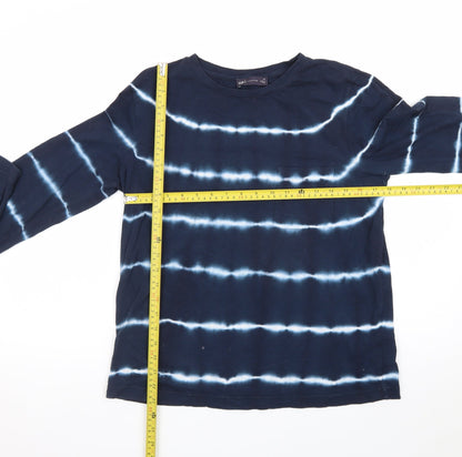 Marks and Spencer Women’s Blue Tie-Dye Long Sleeve Cotton T-Shirt Size 10
