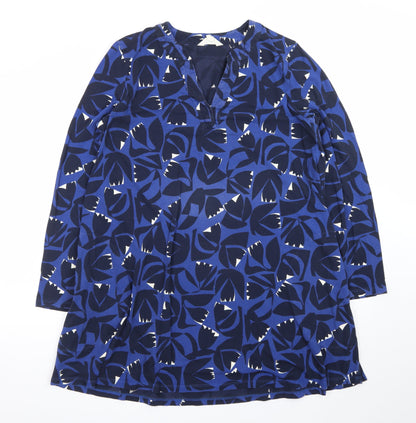 Seasalt Cornwall Women’s Blue Floral Shift Dress Size 16 Cotton