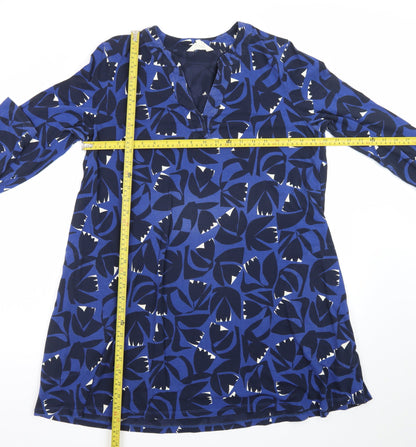 Seasalt Cornwall Women’s Blue Floral Shift Dress Size 16 Cotton