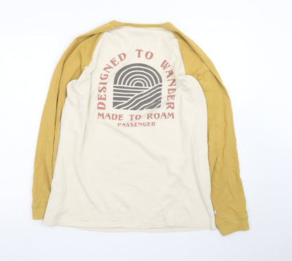 Passenger Men's Beige Long Sleeve Graphic T-Shirt L Made To Roam